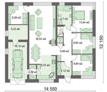Одноэтажный жилой дом с уникальной планировкой