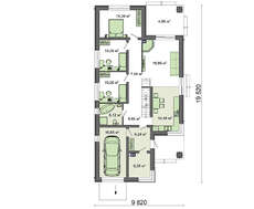 Современный жилой дом для узкого участка с гаражом