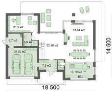 Двухэтажный жилой дом с кабинетом на первом этаже