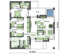 Великолепный одноэтажный коттедж с бассейном