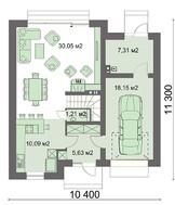 Проект современного жилого дома с гаражом