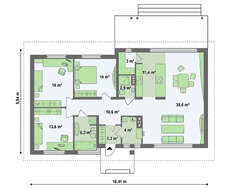 Проект дома с тремя спальнями с чердаком