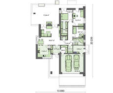 Изящный дом в один этаж с просторной зоной для отдыха