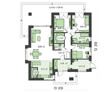 Стильный дом под крышей сложной формы