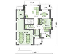 Красивый коттедж с просторной террасой на втором этаже