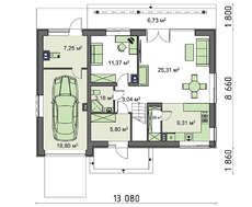 Проект жилого дома с колоннами и балконами