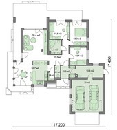 Проект одноэтажного красивого коттеджа с просторным гаражом