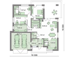 Симпатичный одноэтажный дом с тремя спальнями