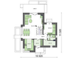 Проект двухэтажного дома с красивой гостиной