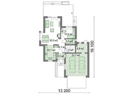 Двухэтажный коттедж с гаражом на два авто