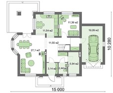Живописный двухэтажный дом с роскошным эркером