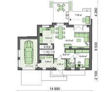 Великолепный двухэтажный дом жилой площадью 100 квадратов