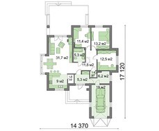 Изысканного вида одноэтажный дом для большой семьи