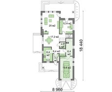 Роскошный светлый дом для узкого участка