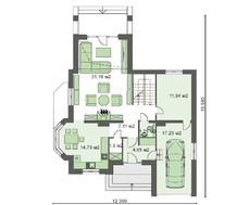 Жилой дом с мансардой и гаражом