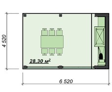 Открытая гостиная площадью до 30 кв. м
