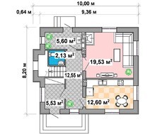 Проект двухэтажного дома с тремя спальнями