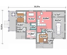 Двухэтажный дом с просторными балконами и террасами