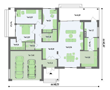 Проект уютного коттеджа с гаражом и крытой террасой