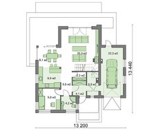 Двухэтажный дом с роскошной террасой