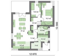 Красивый дом в благородных оттенках