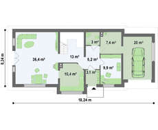 Дом с эркером и мансардой - проект для узкого участка