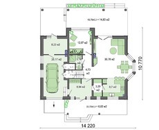 План современного европейского особняка общей площадью 225 кв. м с эркером и балконом на втором этаже