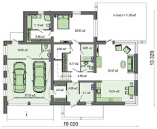 Проект современного особняка общей площадью 261 кв. м с огромной террасой на втором этаже
