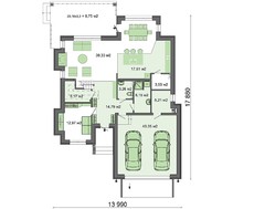 Проект кирпичного особняка площадью 273 кв.м с песочным декором нижнего уровня