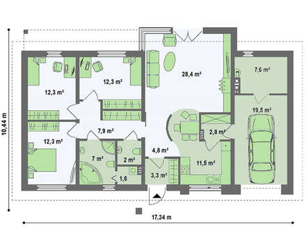 Симпатичный проект одноэтажного классического дома