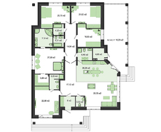 Проект роскошного особняка в английском стиле общей площадью 271 кв. м, жилой 141 кв. м