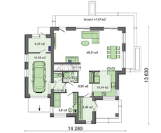 Белоснежная усадьба в два уровня со стильными балконами и кирпичным декором общей площадью 216 кв. м, жилой 108 кв. м