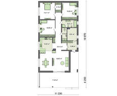 Красивый компактный дом с кирпичным декором для узкого участка