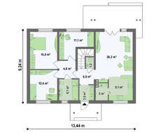 Дом в традиционном стиле с чердаком