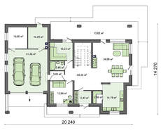 Проект коттеджа в стиле шале с четырьмя спальнями