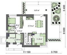 Проект  двухэтажного коттеджа для круглогодичного проживания