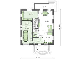 План двухэтажного кирпичного особняка общей площадью 277 кв. м