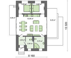 План дома в 73 кв. м для небольшой семьи