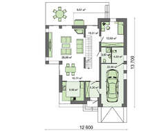 Проект двухэтажного коттеджа с гаражом