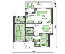Проект дома с мансардой и гаражом