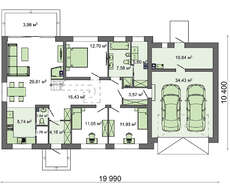 Проект европейского коттеджа с ярким фасадным декором