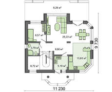 Проект коттеджа трапециедальной формы