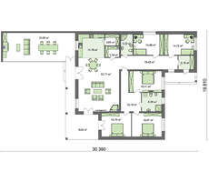 Просторный дом с вместительной закрытой террасой общей площадью 232 кв. м, жилой 132 кв. м