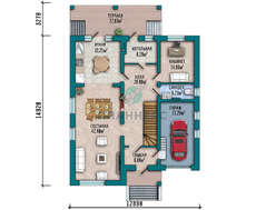 Проект шикарного особняка площадью 380 кв. м со встроенным гаражом