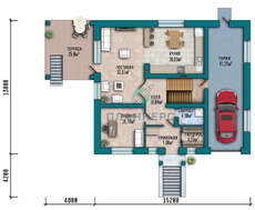 Проект шикарного многоуровневого особняка площадью 436 кв. м со встроенным гаражом