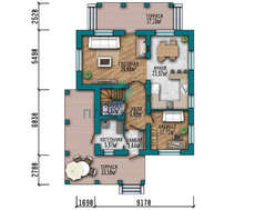 План великолепного дома площадью 178 кв. м с кирпичным декором