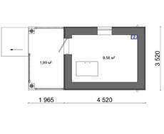 Схема хозпостройки площадью 20 кв. м с подвалом