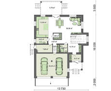 Проект коттеджа в два этажа площадью 262 кв. м в бежевых и коричневых тонах