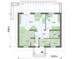 Классический проект дома с мансардой