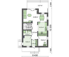Коттедж в два этажа с симпатичным экстерьером и французскими балконами